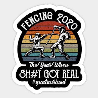 fencing 2020 quarantined Sticker